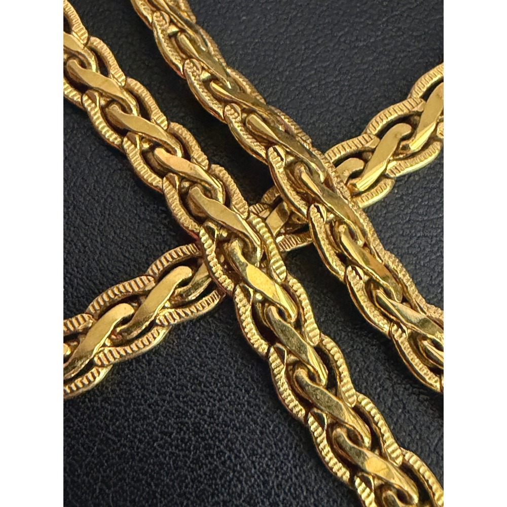 Vintage Napier Necklace Braided Woven Flat Gold Tone 18"